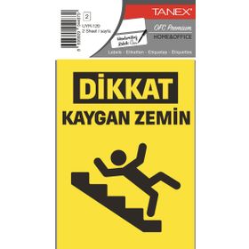Tanex UYR-120 Kaygan Zemin 2'li Uyarı Etiketi