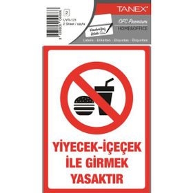 Tanex UYR-121 Yiyecek 2'li İkaz Etiketi