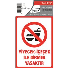 Tanex UYR-121 Yiyecek 2'li İkaz Etiketi