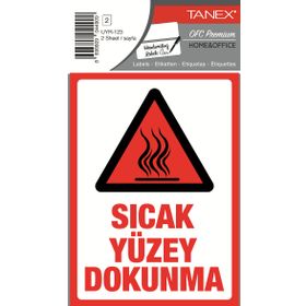 Tanex UYR-123 Sıcak Yüzey 2'li Uyarı Etiketi