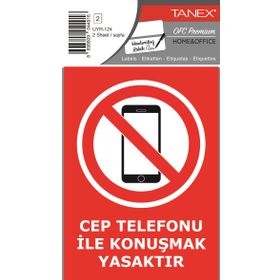 Tanex UYR-124 Cep Telefonu 2'li İkaz Uyarı Etiketi