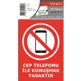 Tanex UYR-124 Cep Telefonu 2'li İkaz Uyarı Etiketi