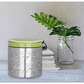 Tantitoni 036-01 630 ml Tedemeı Paslanmaz Çelik Yuvarlak Desenli Yemek Termosu