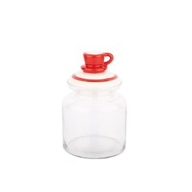 Tantitoni 1085 ml Kırmızı Kupa Seramik Kapaklı Kavanoz