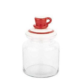 Tantitoni 1085 ml Kırmızı Kupa Seramik Kapaklı Kavanoz