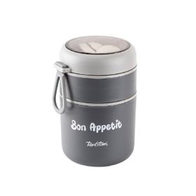Tantitoni 2 Bölmeli 710 ml Gri Yemek Taşıma Kabı