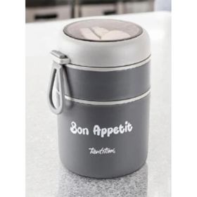 Tantitoni 2 Bölmeli 710 ml Gri Yemek Taşıma Kabı