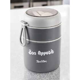 Tantitoni 2 Bölmeli 710 ml Gri Yemek Taşıma Kabı