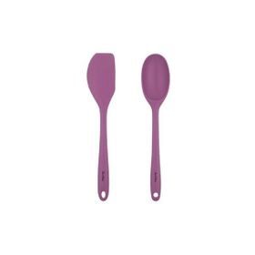 Tantitoni Vişne Renkli Silikon Büyük Kaşık ve Spatula Seti
