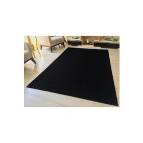 Tappeto Çizgi Desenli Siyah Post Peluş Halı