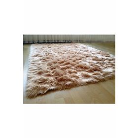 Tappeto Kuzu Kürkü Dekoratif Post 100x150 cm Camel Salon Halı