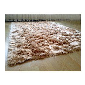 Tappeto Kuzu Kürkü Dekoratif Post 100x200 cm Camel Salon Halı