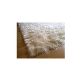 Tappeto Kuzu Kürkü Dekoratif Post 160x230 cm Fildişi-Krem Salon Halı