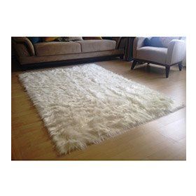 Tappeto Kuzu Kürkü Dekoratif Post 80x150 cm Krem Salon Halı