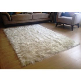 Tappeto Kuzu Kürkü Dekoratif Post 80x150 cm Krem Salon Halı
