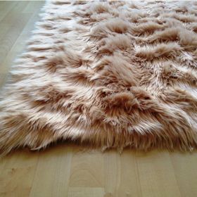 Tappeto Kuzu Kürkü Dekoratif Post Camel 80x150 cm Salon Halı