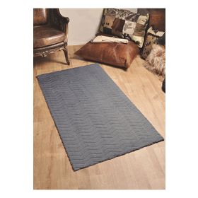 Tappeto Zikzak Desenli Gri Post Peluş Halı