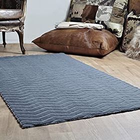 Tappeto Zikzak Desenli Gri Post Peluş Halı