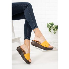 Taran Linda Dolgu Topuk Casual Kalın Tabanlı Terlik