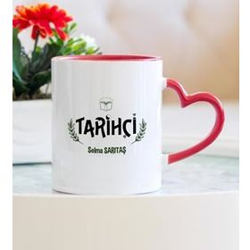 Tarihçi Kalpli Kupa Bardak