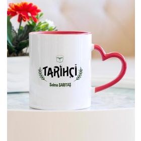 Tarihçi Kalpli Kupa Bardak