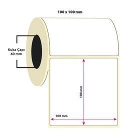 Taroks 100x100 mm 500 Adet Kuşe Rulo Etiket
