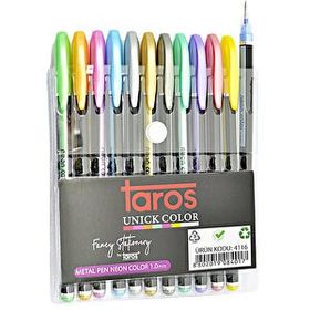 Taros Metalik 12'li Jel Kalem