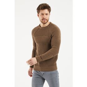 Tarz Cool TRZCM28888R07S Bordo Nevrüllü Bisiklet Yaka Triko Erkek Kazak