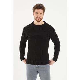 Tarz Cool TRZCM28888R07S Bordo Nevrüllü Bisiklet Yaka Triko Erkek Kazak