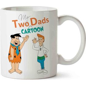 Taş Devri Jetsons Two Dads Cartoon Baskılı Kupa