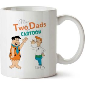 Taş Devri Jetsons Two Dads Cartoon Baskılı Kupa