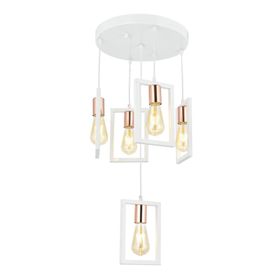 Taşcan Aydınlatma Julyan 5 Li Beyaz Tepsili Sarkıt Avize