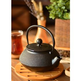 Taşev Linden Sümbül Siyah 800 ml Döküm Çaydanlık