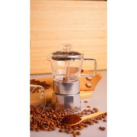 Taşev Silver Cam Moka Pot 3 Fincan