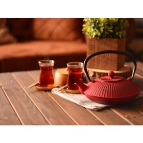 Taşev T0588 Mate Döküm Demlik Kırmızı 1150 ml Çaydanlık
