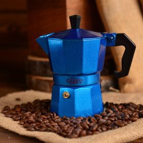 Taşev T1194 Piccolo 3 Fincan Mavi Alüminyum Moka Pot