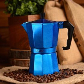 Taşev T1195 Piccolo 6 Fincan Mavi Alüminyum Moka Pot