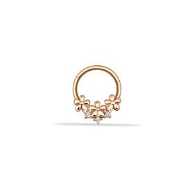 Taşlı Üç Çiçek Motifli Helix Piercing