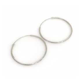 Taşsız Düz Spor 32 mm Gümüş Halka Küpe