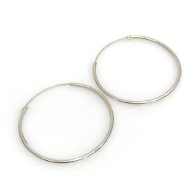 Taşsız Düz Spor 32 mm Gümüş Halka Küpe
