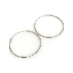 Taşsız Düz Spor 32 mm Gümüş Halka Küpe