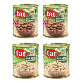 Tat 2x800 gr Haşlanmış Kuru Fasulye + 2x800 gr Barbunya
