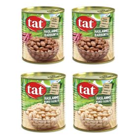 Tat 2x800 gr Haşlanmış Kuru Fasulye + 2x800 gr Barbunya