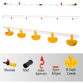 Tavpet 10 m Hat Büyük Yaylı Çanaklı Nipel Suluk Sistemi
