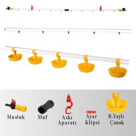 Tavpet 10 m Hat Büyük Yaylı Çanaklı Nipel Suluk Sistemi