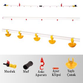 Tavpet 10 m Hat Küçük Yaylı Çanaklı Nipel Suluk Sistemi