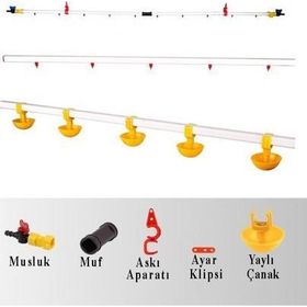 Tavpet 10 m Hat Küçük Yaylı Çanaklı Nipel Suluk Sistemi
