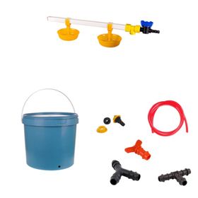 Tavpet 20 lt Depolu Büyük Yaylı Çanaklı Set 33 Nipel Hindi Suluğu