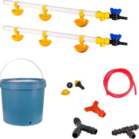 Tavpet 20 lt Depolu Küçük Yaylı Çanaklı Set 28 Nipel Civciv Suluğu