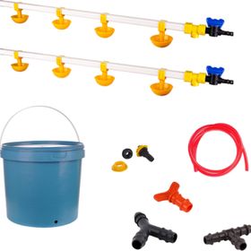 Tavpet 20 lt Depolu Küçük Yaylı Çanaklı Set 30 Nipel Civciv Suluğu